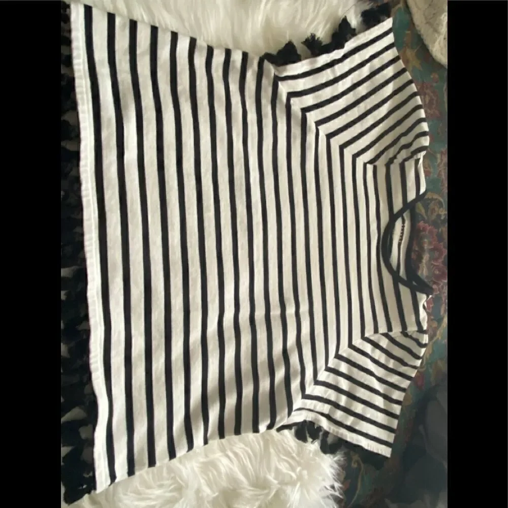 Kate Spade White Striped Crew Neck T-Shirt